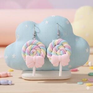 Pastel Lollipop & Bow Earrings 🍭
